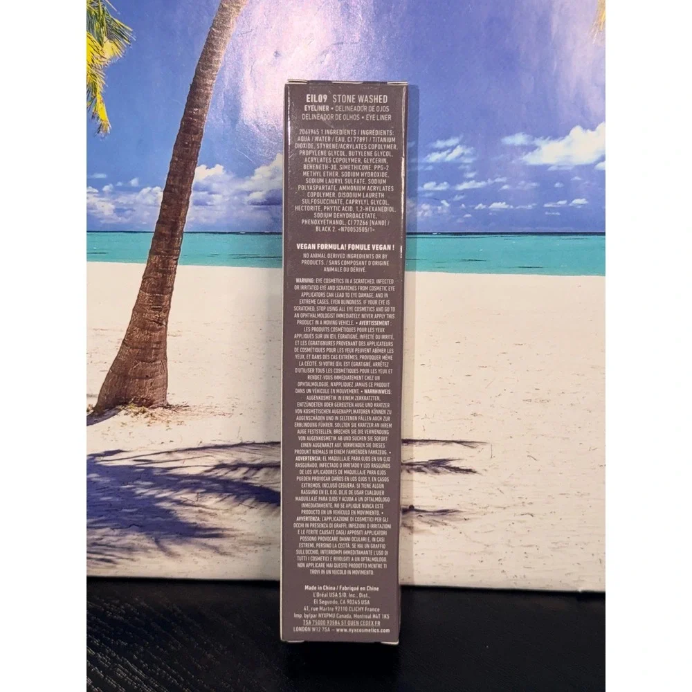 NYX Epic Ink Liner Stone Washed EIL09 Waterproof Liquid Eyeliner Gray Vegan NEW